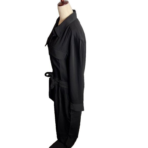 Madewell $198 Tie-Waist Straight-Leg Jumpsuit Black Size 8 NT362 - Picture 4 of 10